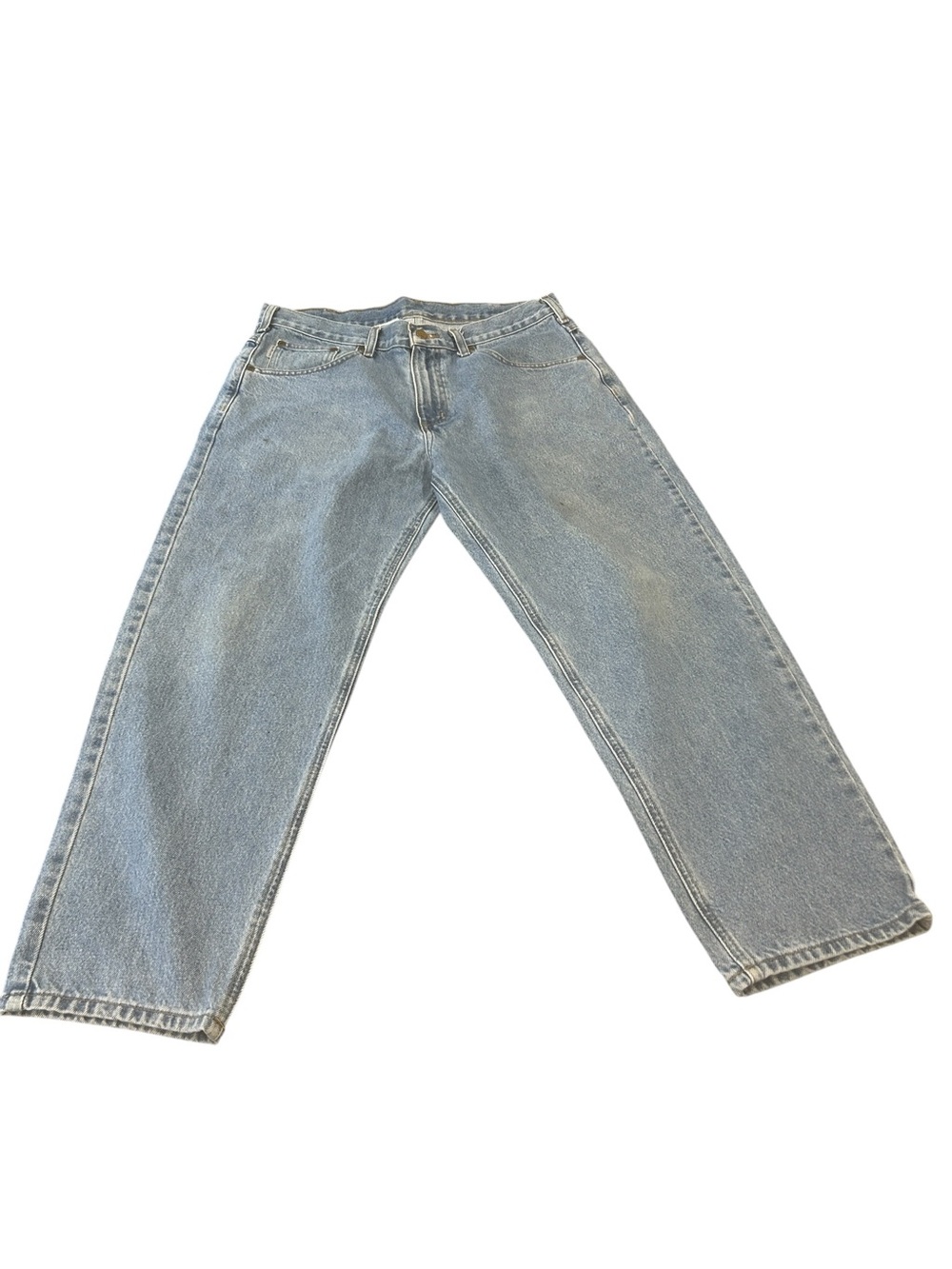 Carhartt B17 Relaxed Fit Tapered Jeans Mens 34x27 Light Wash Workwear Denim - Picture 2 of 15